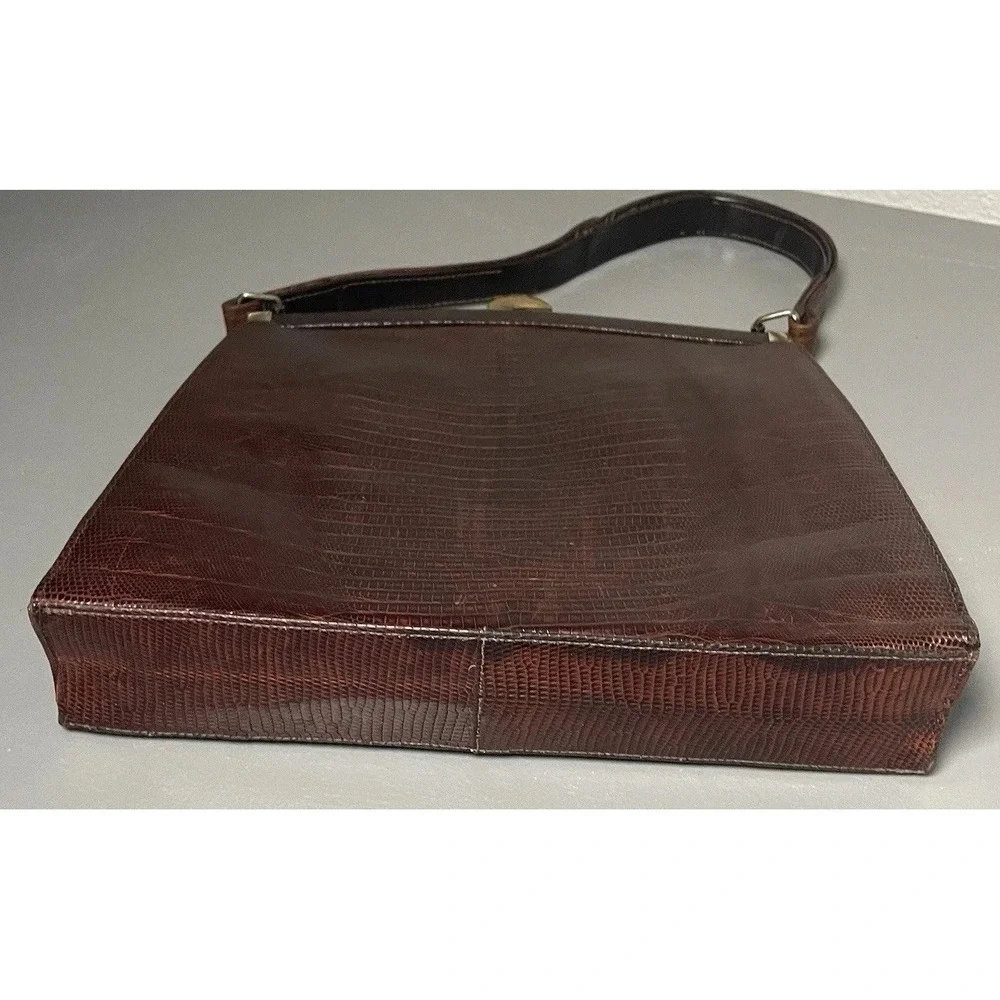 Vintage Bellestone Reptile Embossed Leather‎ Women's Satchel Handbag
